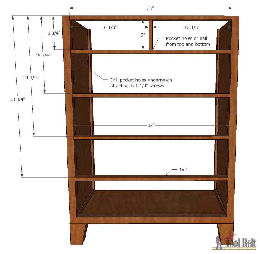 Tall Dresser with Tapered Legs - Her Tool Belt