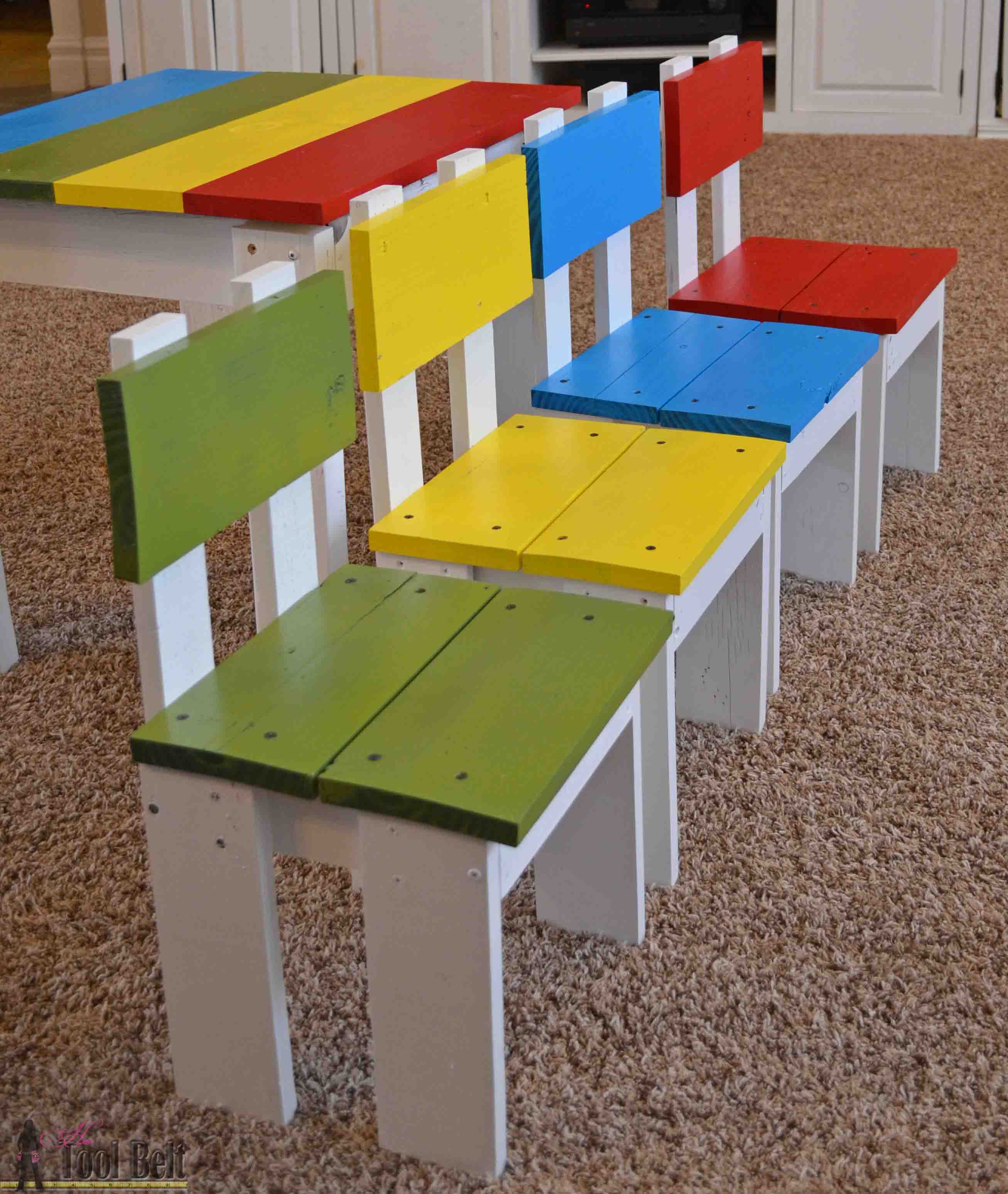 Simple Kid's Table and Chair Set - Her Tool Belt