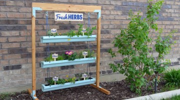 Hanging Gutter Planter and Stand