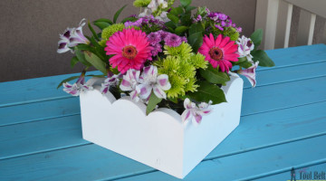 Square Scallop Mason Jar Centerpiece