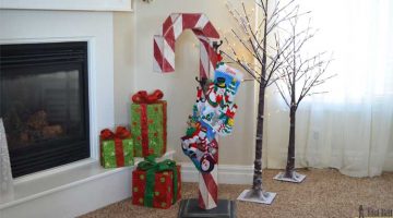 Candy Cane Holiday Stocking Post