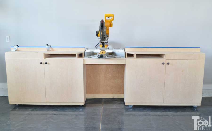 Mobile Miter Saw Station and Storage - Her Tool Belt