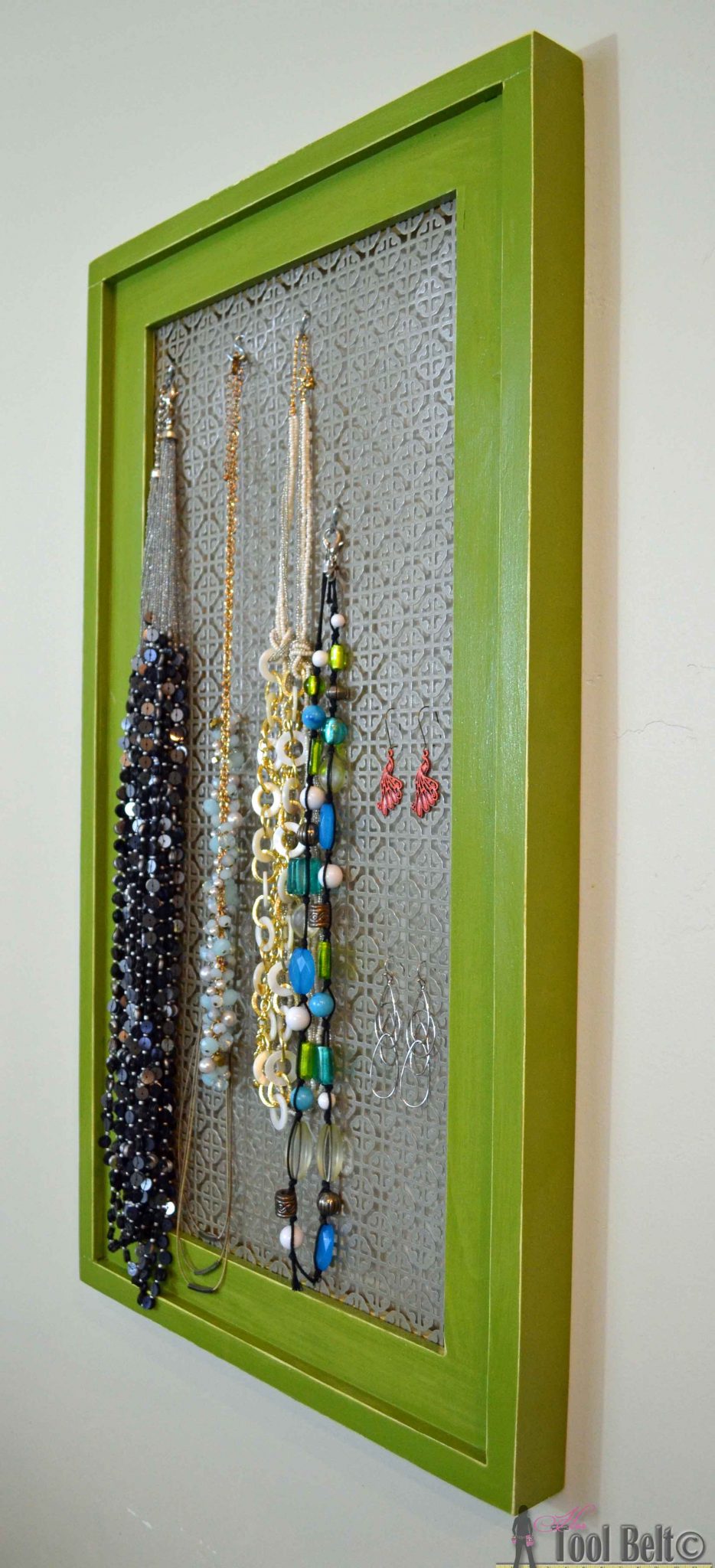 Jewelry Organizer Set, Shiplap Frame, Necklace & Earring Holder