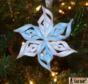 3-D felt snowflake ornament pattern