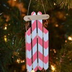 11th Day of Christmas – wood sled ornament