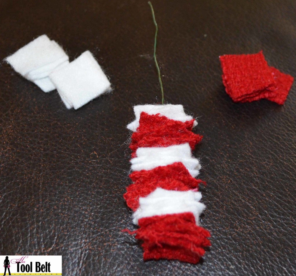 felt candy cane assembly