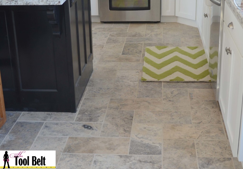 kitchen herringbone tile