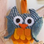 10th Day of Christmas – Another recycled sweater owl ornament