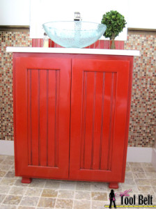 Paprika bathroom vanity cabinet