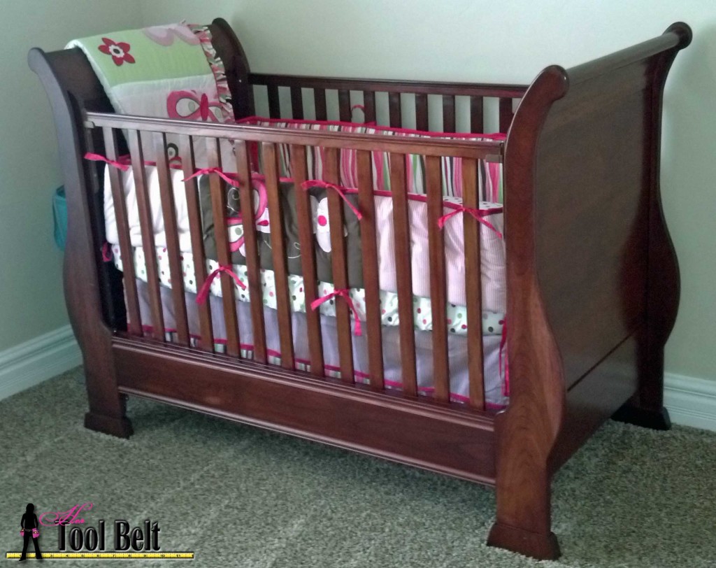 Beautiful Cherry Sleigh Crib on hertoolbelt.com