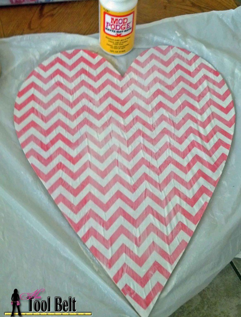 door heart - top coat of mod podge