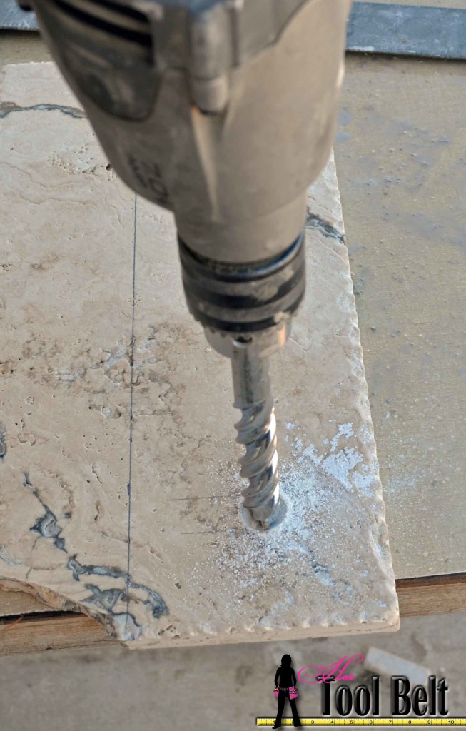 drill hole for water pipe