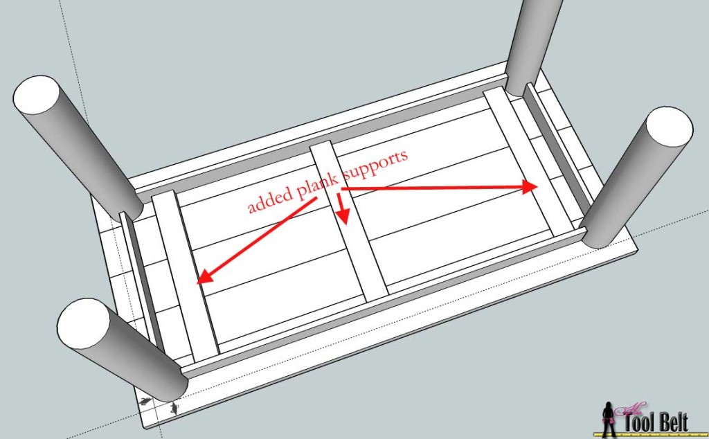 underside of husky table w