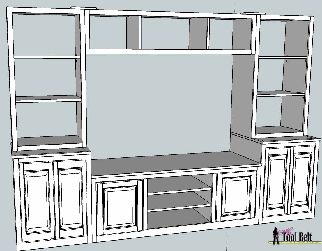 Entertainment Center (PB media center plan) Bookshelves