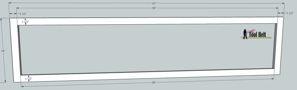 media center bridge face frame dimensions