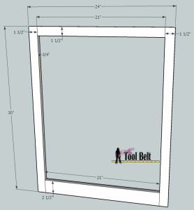 media center cabinet face frame front