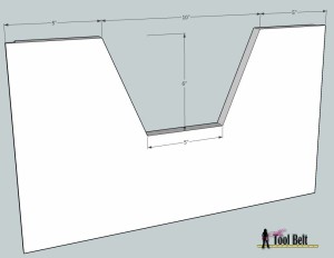 media center cabinet front hand cutout