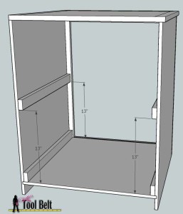 media center cabinet rail supports install