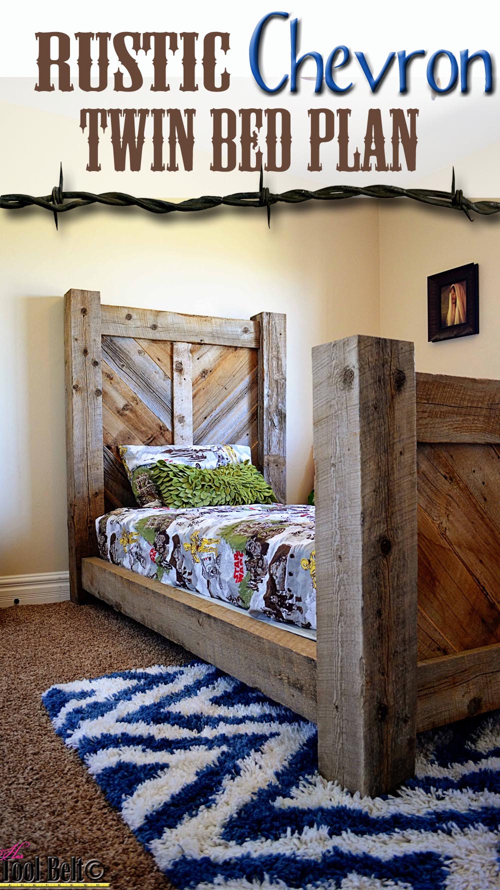 Rustic Barnwood Twin Bed Plan Her, How To Make A Rustic Bed Frame