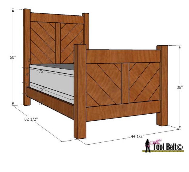 Rustic Barnwood Twin Bed Plan Her Tool Belt