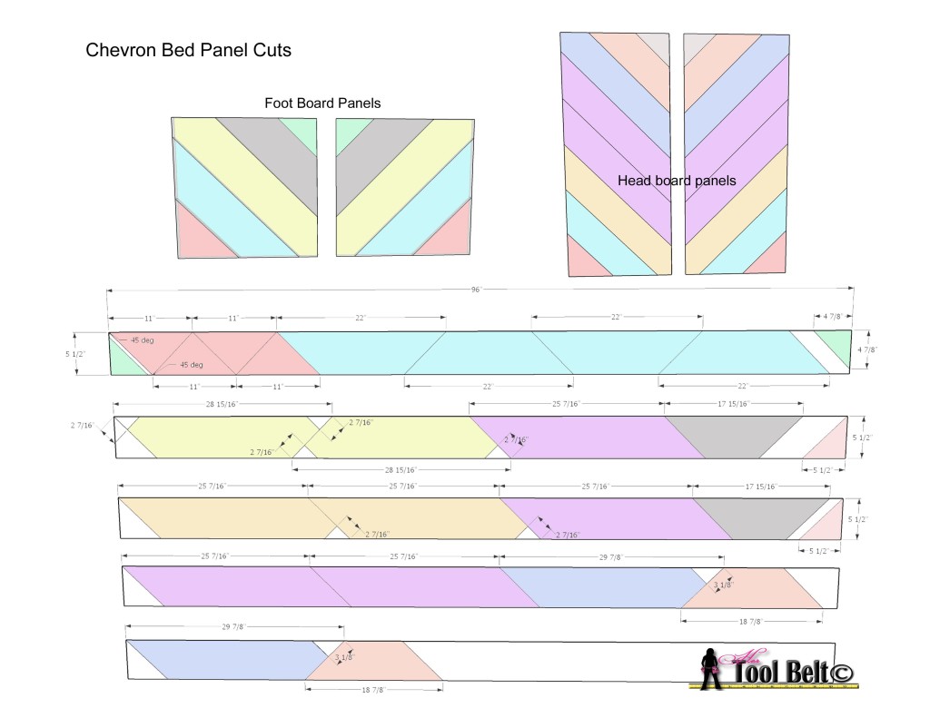 chevron bed panel cuts