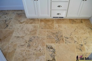 DIY travertine versailles pattern tile