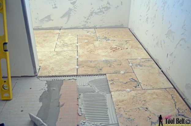 Travertine Versailles Pattern Tile Tutorial - Her Tool Belt