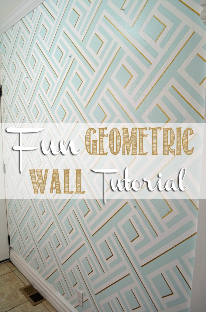 Fun Geometric Wall Tutorial on hertoolbelt.com  Seriously this design was made with paint and Frog Tape, so easy.