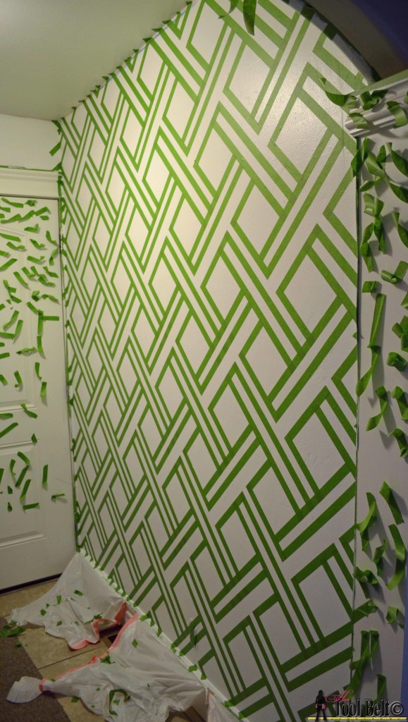 Painting a geometric wall on hertoolbelt.com  Taping it Modern