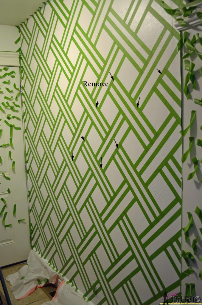 Painting a geometric wall on hertoolbelt.com  Taping it Modern