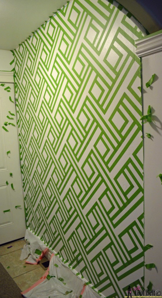 Painting a geometric wall on hertoolbelt.com  Taping it Modern