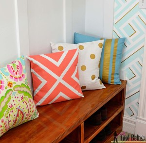 Painted Pillows tutorial on hertoolbelt.com