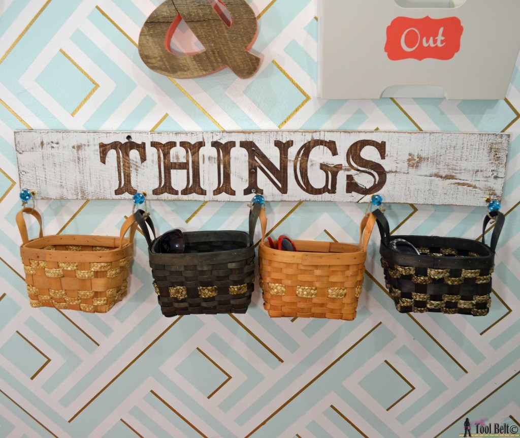 Things sign and baskets