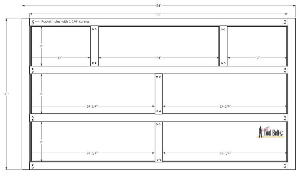 7 drawer dresser-back of face frame