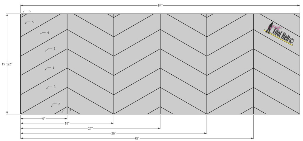 7 drawer dresser-chevron top numbers