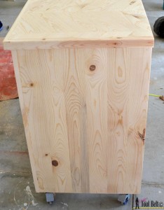 7 drawer dresser-unfinished side view