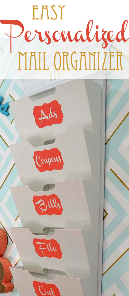 Easy personalized mail organizer, make custom stencils with painters tape on hertoolbelt.com