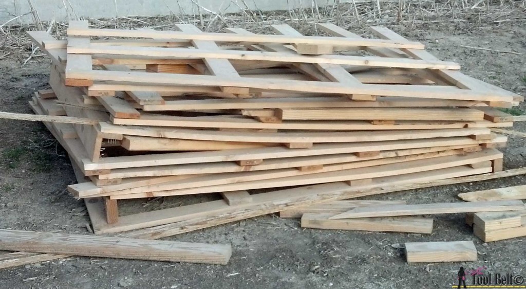 scrap pile of pallets