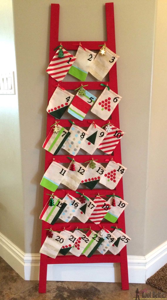 Make counting down to the BIG day fun with this easy to build Ladder Advent Calendar - free plans and tutorial.