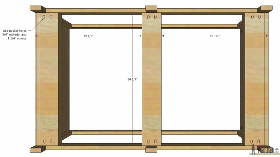 B crate storage table bottom supports