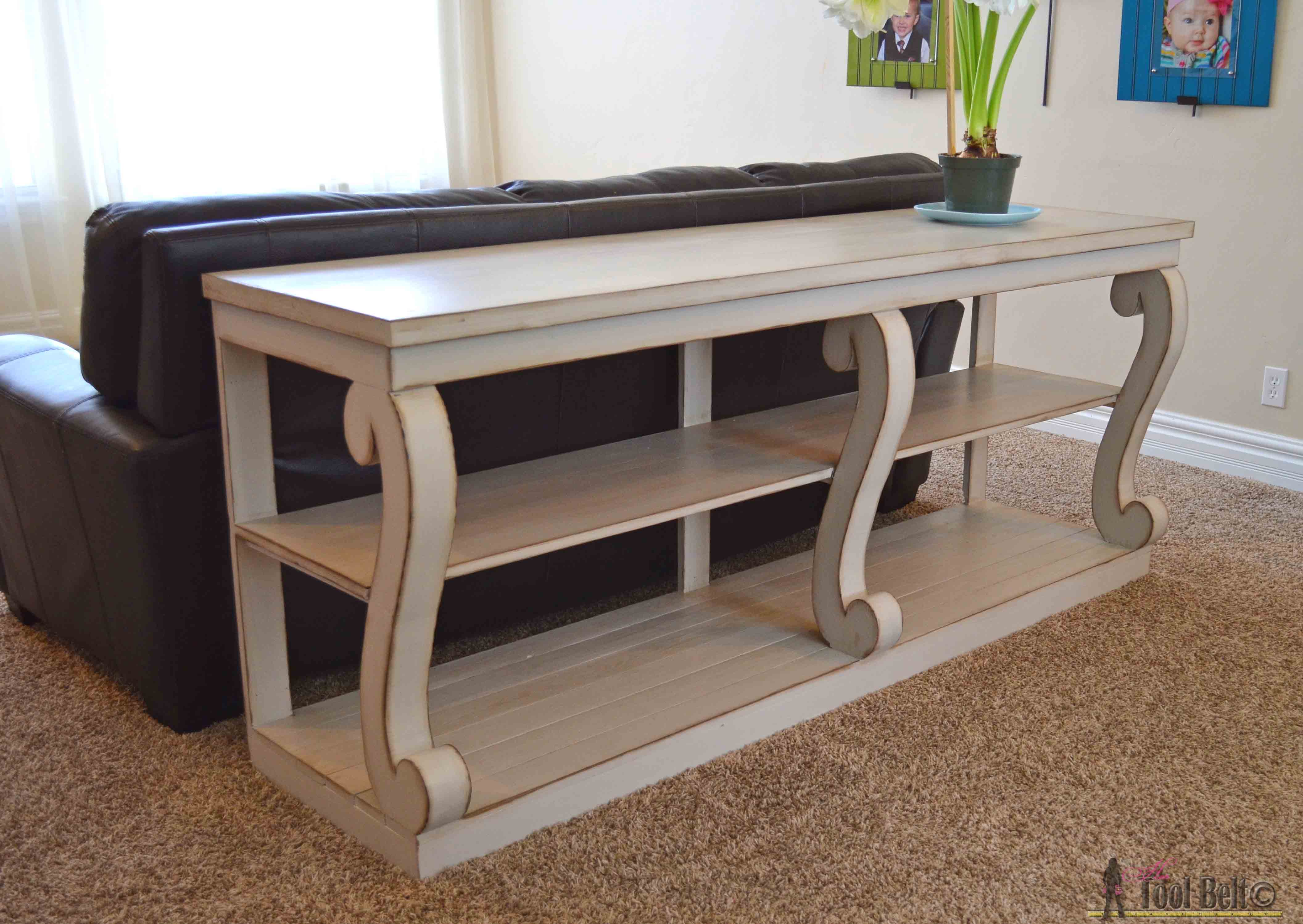 Console Table with Scroll Legs - Her Tool Belt