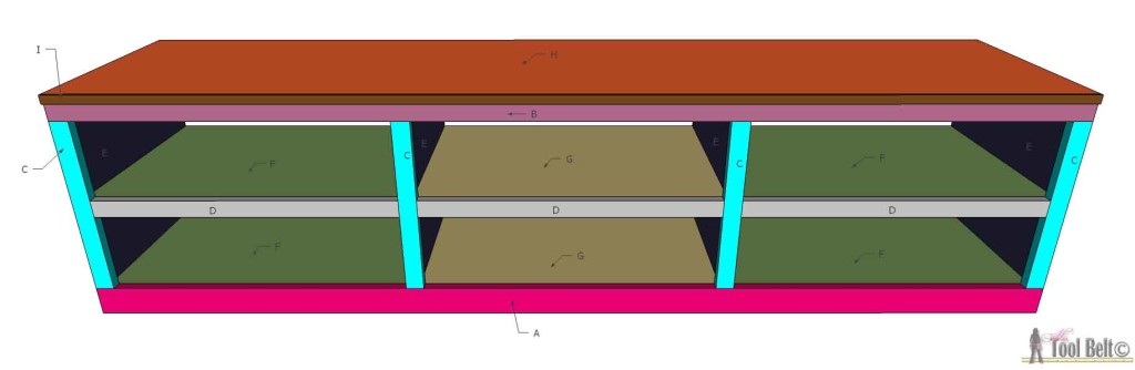 Organize those shoes with a shoe shelf bench, easily build it with pocket holes and these customizable woodworking plans.