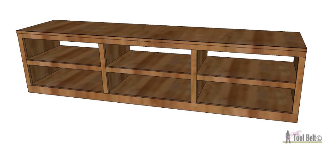 Organize those shoes with a shoe shelf bench, easily build it with pocket holes and these customizable woodworking plans.