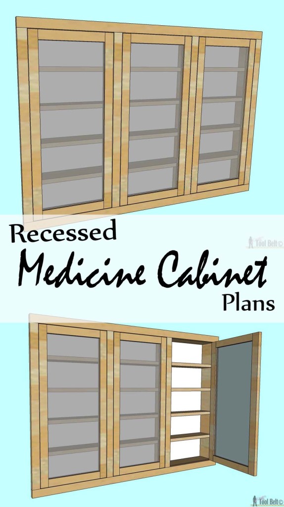 Create extra space in your bathroom by building a recessed medicine cabinet with these free woodworking plans.