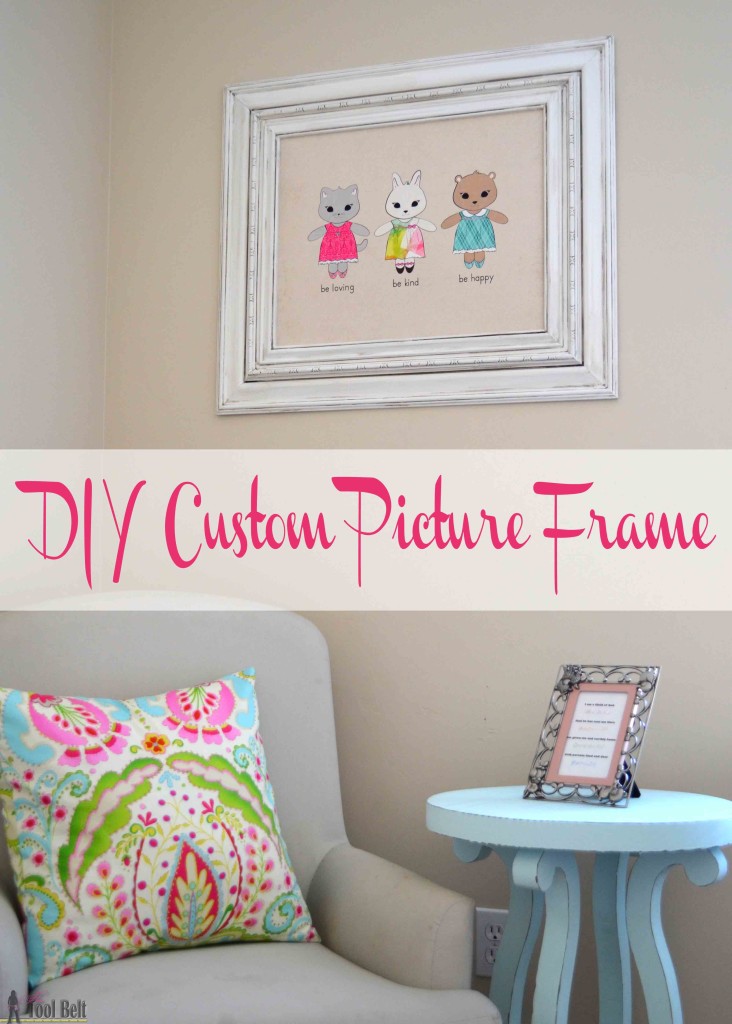 Build a DIY custom picture frame using moulding from the hardware store, so much cheaper than a framing store. 