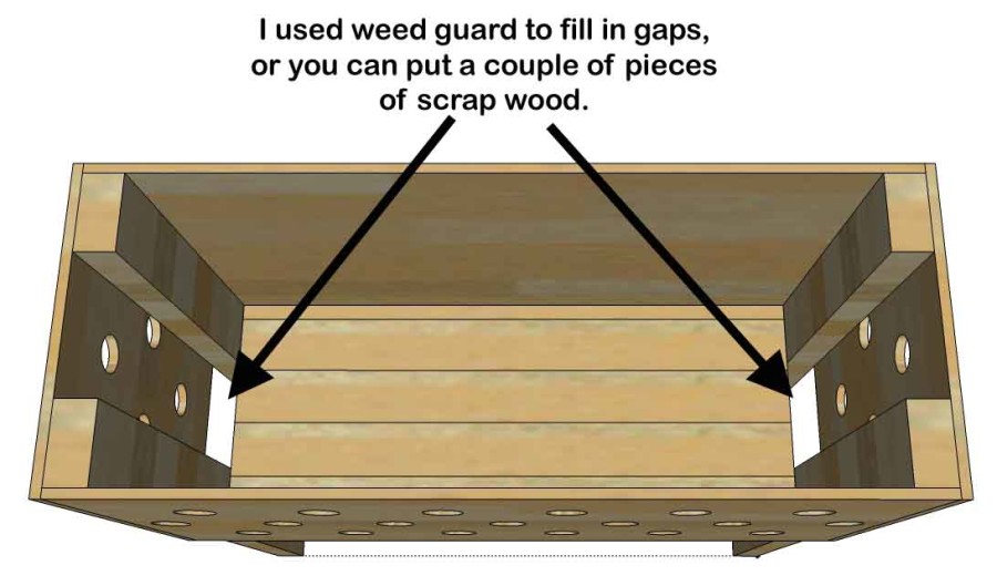 pallet planter box fill gaps