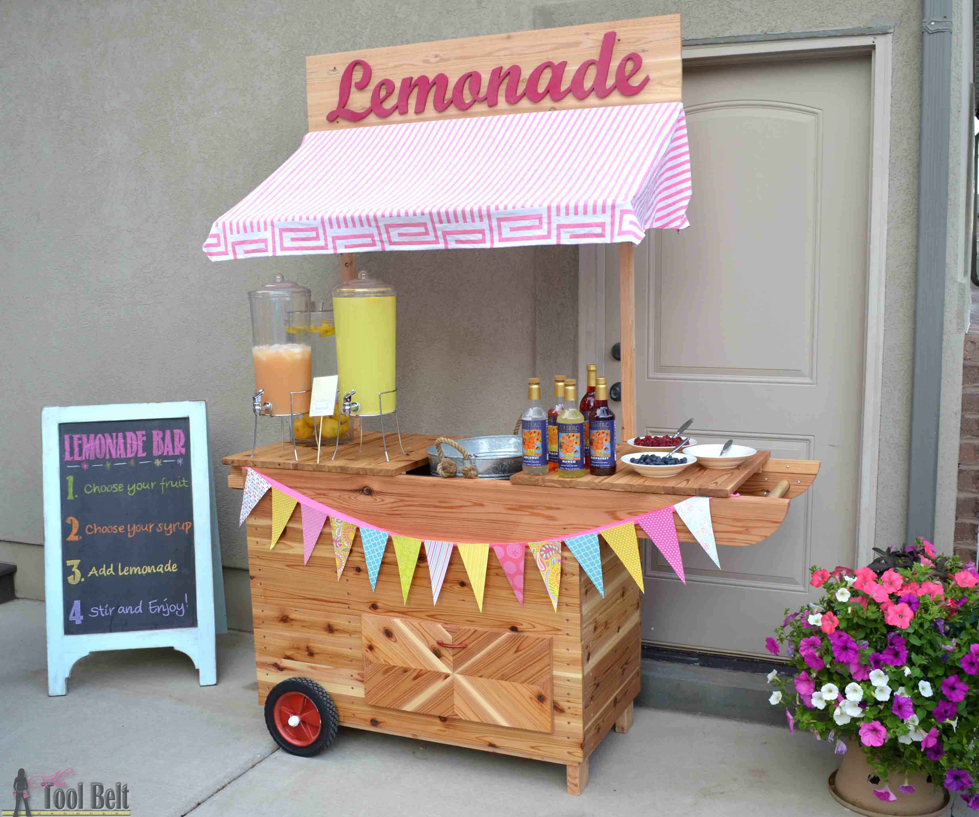 DIY Lemonade Stand with Wheels - Her Tool Belt