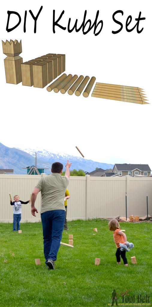Have you played Kubb yet? Kubb is a fun outdoor lawn game also known as 'Viking Chess'. Perfect for BBQ's and family reunions. Free plans to build your own DIY Kubb Set. 