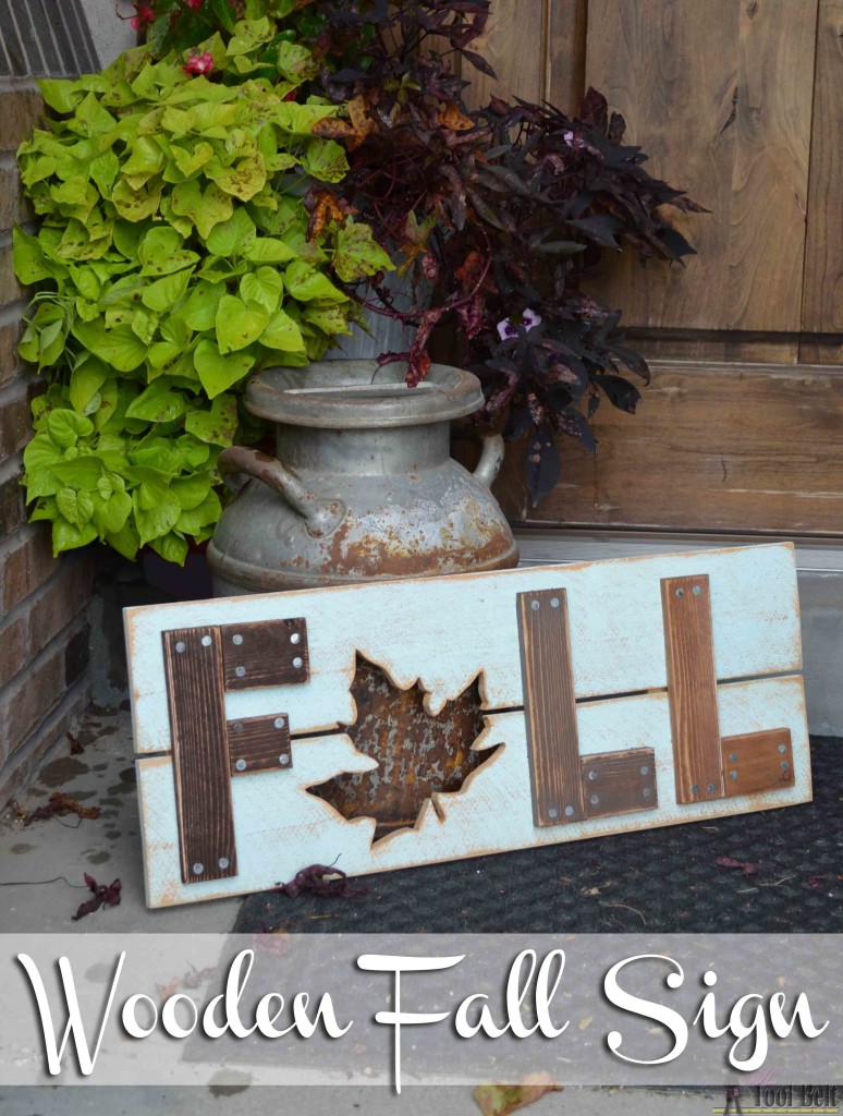 Celebrate and decorate for the cooler temps and changing leafs of Fall with a DIY wooden fall sign, full tutorial and plans. Plus a blog hop to a bunch of other Fall project ideas.