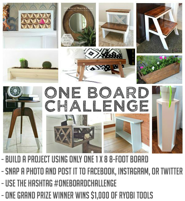 Get creative and build a project using one 1x8 board, and you might win $1,000 in tools!